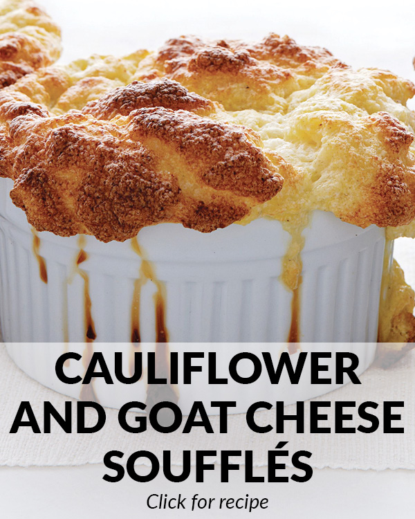 Cauliflower and Goat Cheese Souffles