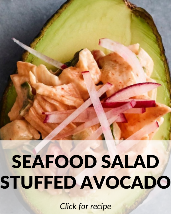 SEAFOOD SALAD STUFFED AVOCADO: